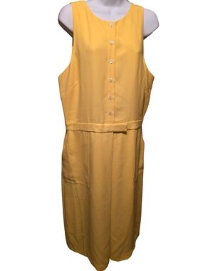 Banana Republic Sunny Yellow Sleeveless Midi Dress